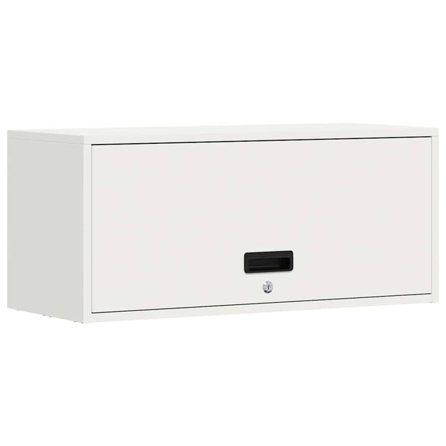 Vägghylla för garage Vit 80 x 33 x 35 cm Pulverlackerad stål