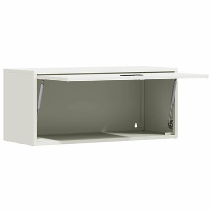 Vägghylla för garage Vit 80 x 33 x 35 cm Pulverlackerad stål