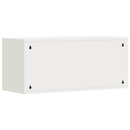Vägghylla för garage Vit 80 x 33 x 35 cm Pulverlackerad stål