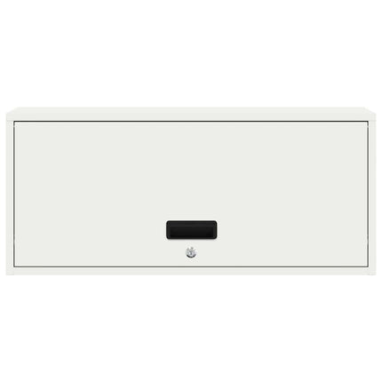 Vägghylla för garage Vit 80 x 33 x 35 cm Pulverlackerad stål