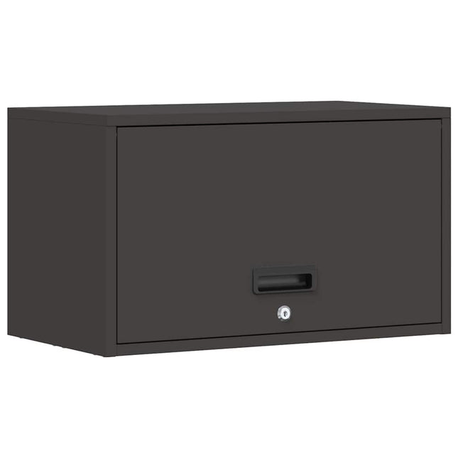 Vägghylla för garage Svart 60 x 33 x 35 cm Pulverlackerad stål