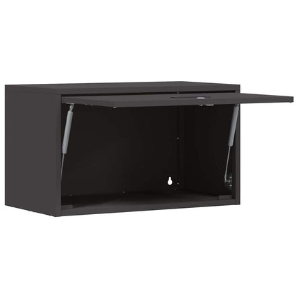Vägghylla för garage Svart 60 x 33 x 35 cm Pulverlackerad stål