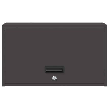Vägghylla för garage Svart 60 x 33 x 35 cm Pulverlackerad stål