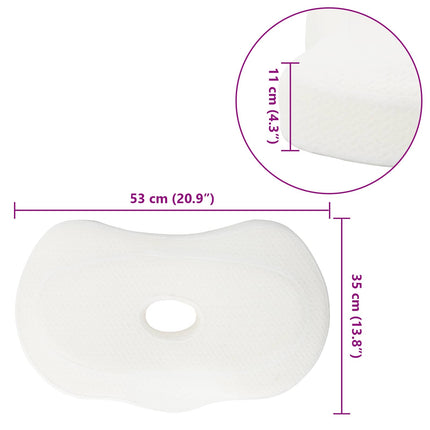 Nackkudde Enfärgad Vit 53 x 35 x 11 cm Minneskum