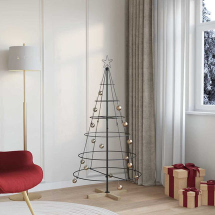 Julcone-träd med stativ Svart 154 cm Stål