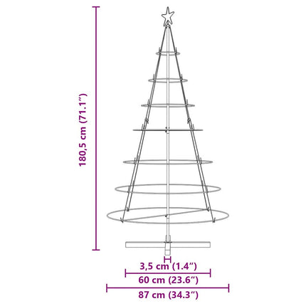 Julcone-träd med stativ Svart 180,5 cm Stål