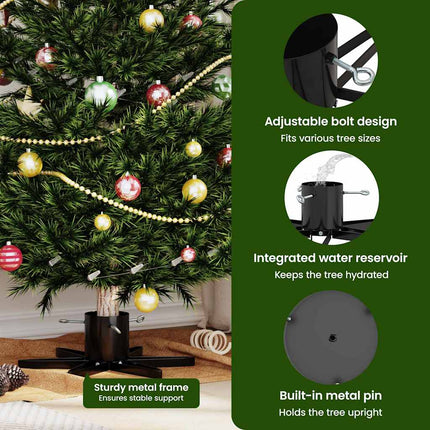 Julgranställ 1.73 med vattentank Svart 50 x 50 x 15,5 cm Stål