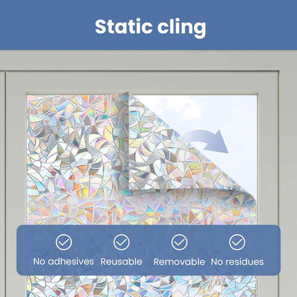 Statisk fönsterfilm Transparent 90 x 2000 cm PVC