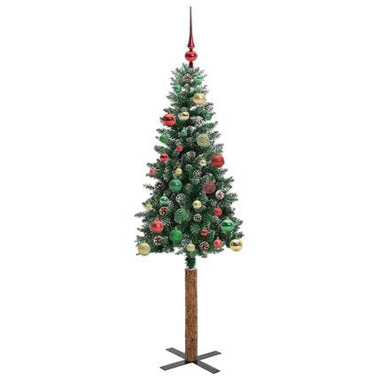 Smal julgran med 150 LED-lampor Grön 150 cm PVC och solid furu