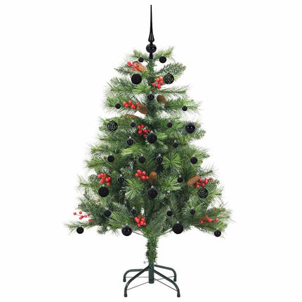 Konstgjord julgran med LED -remsljus Grön 150 cm PVC och metall