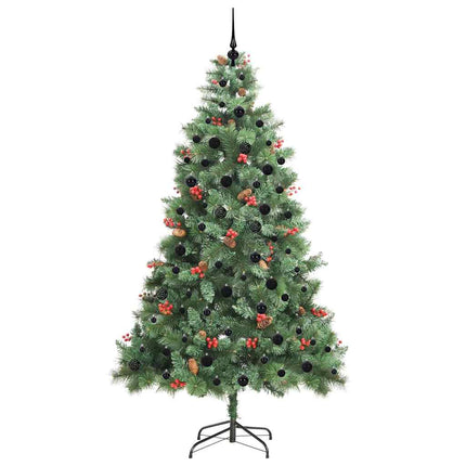 Konstgjord julgran med LED -remsljus Grön 240 cm PVC och metall