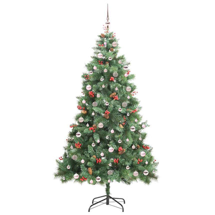 Konstgjord julgran med LED -remsljus Grön 240 cm PVC och metall