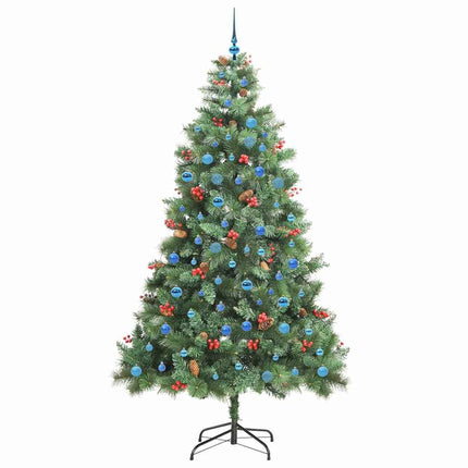 Konstgjord julgran med LED -remsljus Grön 240 cm PVC och metall