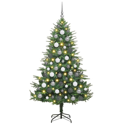 Konstgjord Förbelyst Julgran med Bollsats Grön 180 cm
