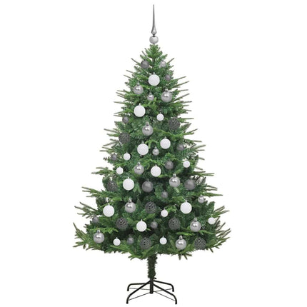 Konstgjord Förbelyst Julgran med Bollsats Grön 180 cm