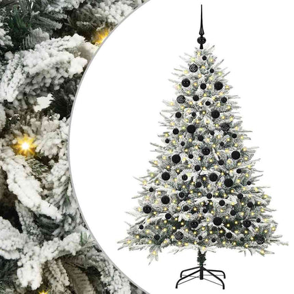 Konstgjord Förbelyst Julgran med Bollsats Grön 180 cm