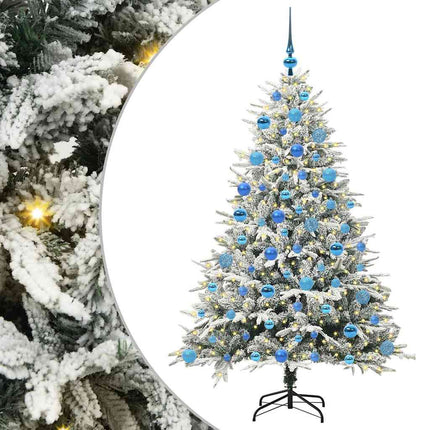 Konstgjord Förbelyst Julgran med Bollsats Grön 180 cm