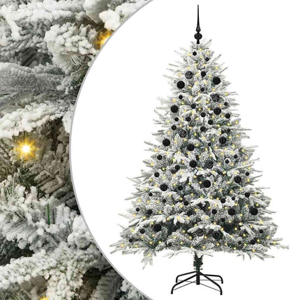 Konstgjord Förbelyst Julgran med Bollsats Grön 210 cm