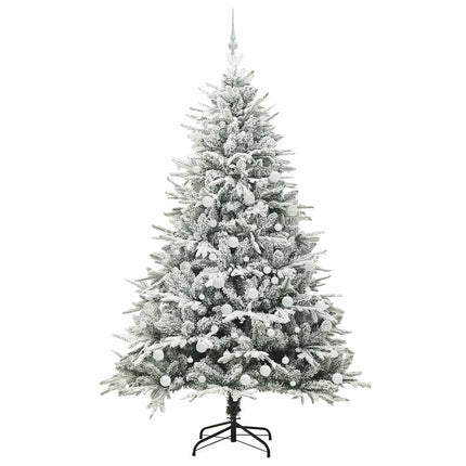 Konstgjord Förbelyst Julgran med Bollsats Grön 210 cm