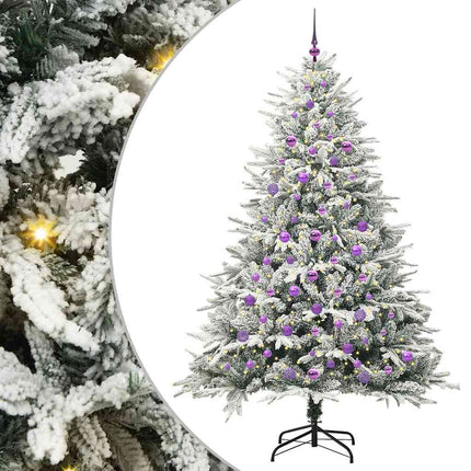Konstgjord Förbelyst Julgran med Bollsats Grön 210 cm