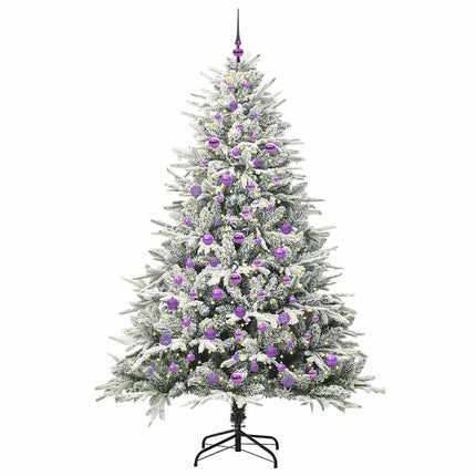 Konstgjord Förbelyst Julgran med Bollsats Grön 210 cm