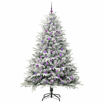 Konstgjord Förbelyst Julgran med Bollsats Grön 210 cm