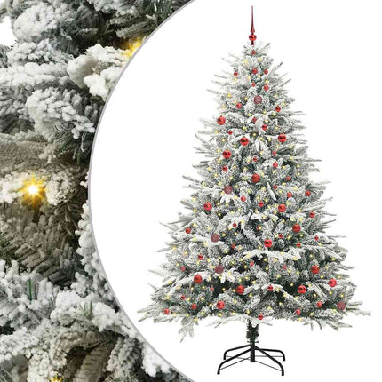 Konstgjord Förbelyst Julgran med Bollsats Grön 240 cm