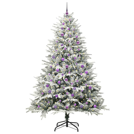 Konstgjord Förbelyst Julgran med Bollsats Grön 240 cm