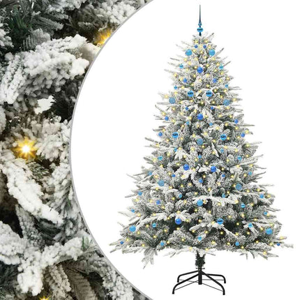 Konstgjord Förbelyst Julgran med Bollsats Grön 240 cm
