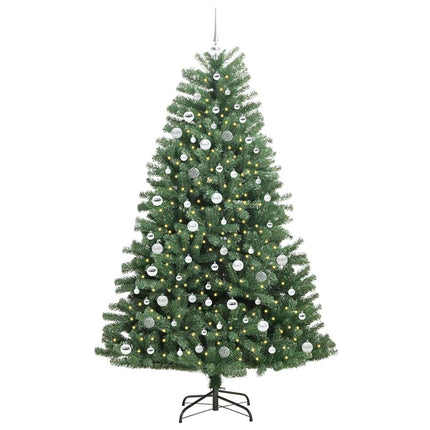 Plast Hingad Julgran med stativ Grön 210 cm PVC och metall