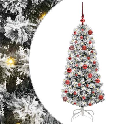 Plast Hingad Julgran med 150 LED-lampor Grön och Vit 120 cm