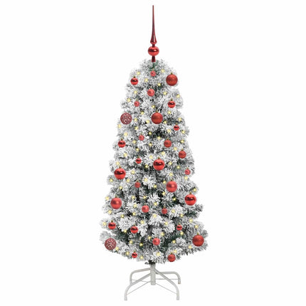 Plast Hingad Julgran med 150 LED-lampor Grön och Vit 120 cm