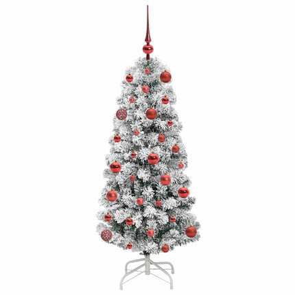 Plast Hingad Julgran med 150 LED-lampor Grön och Vit 120 cm