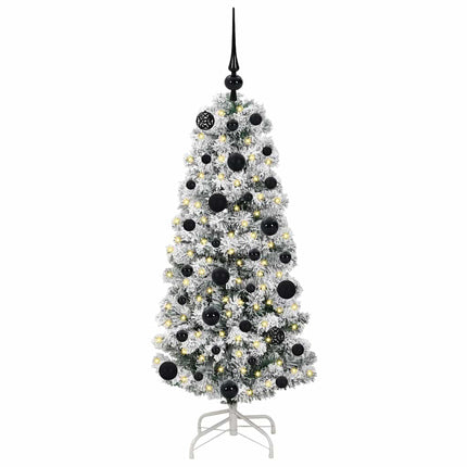 Plast Hingad Julgran med 150 LED-lampor Grön och Vit 120 cm