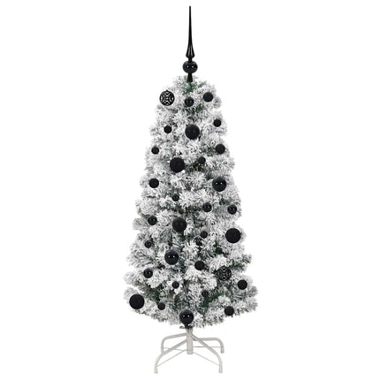 Plast Hingad Julgran med 150 LED-lampor Grön och Vit 120 cm