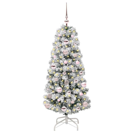 Plast Hingad Julgran med 150 LED-lampor Grön och Vit 120 cm