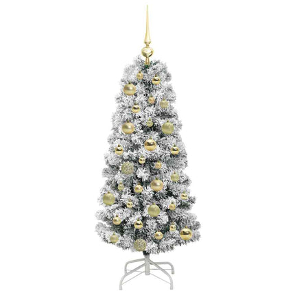 Plast Hingad Julgran med 150 LED-lampor Grön och Vit 120 cm