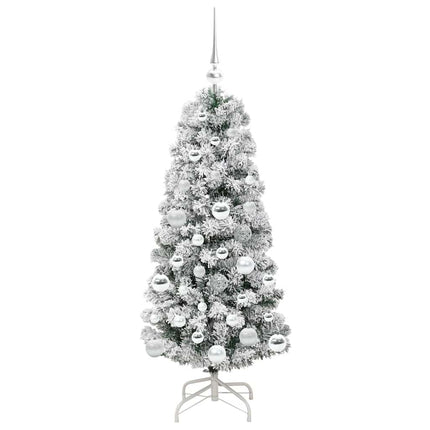 Plast Hingad Julgran med 150 LED-lampor Grön och Vit 120 cm
