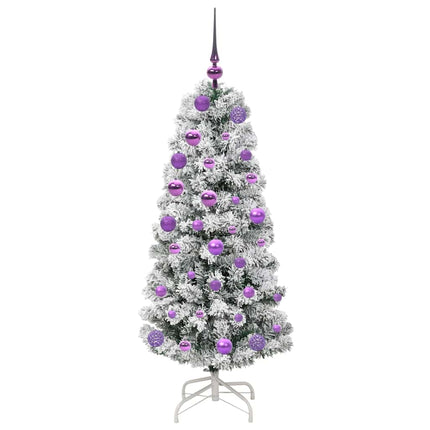 Plast Hingad Julgran med 150 LED-lampor Grön och Vit 120 cm
