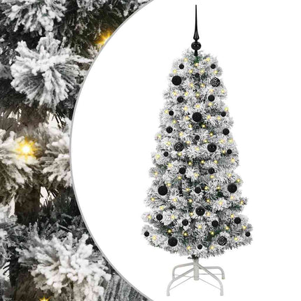 Plast Hingad Julgran med 150 LED-lampor Grön och Vit 150 cm