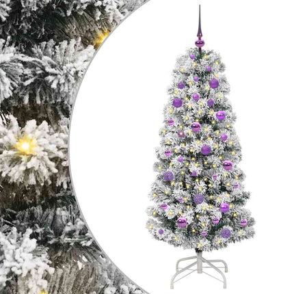 Plast Hingad Julgran med 150 LED-lampor Grön och Vit 150 cm