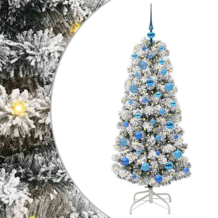 Plast Hingad Julgran med 150 LED-lampor Grön och Vit 150 cm