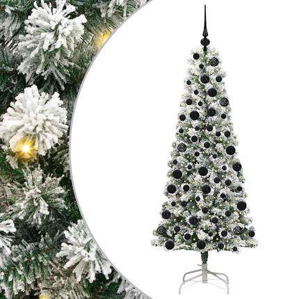 Plast Hingad Julgran med 300 LED-lampor Grön och Vit 180 cm