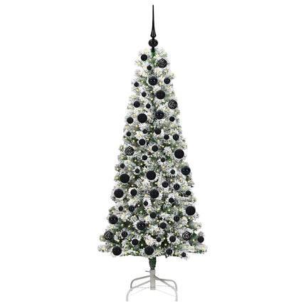 Plast Hingad Julgran med 300 LED-lampor Grön och Vit 180 cm