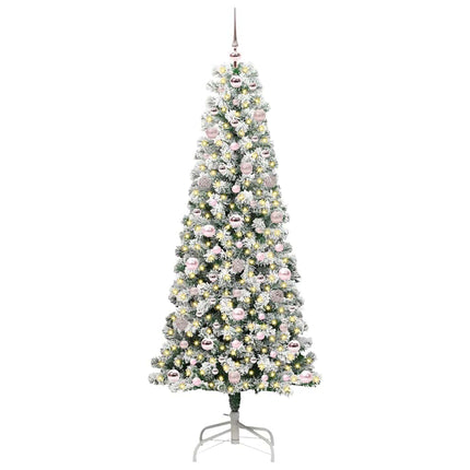 Plast Hingad Julgran med 300 LED-lampor Grön och Vit 180 cm