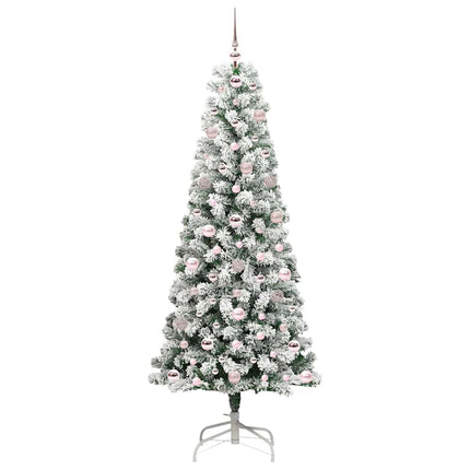 Plast Hingad Julgran med 300 LED-lampor Grön och Vit 180 cm