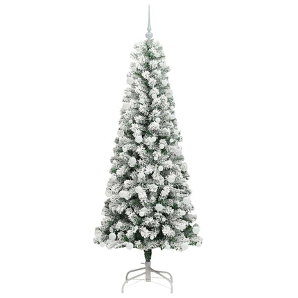 Plast Hingad Julgran med 300 LED-lampor Grön och Vit 180 cm