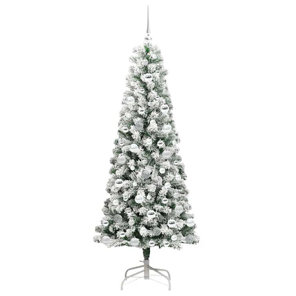 Plast Hingad Julgran med 300 LED-lampor Grön och Vit 180 cm