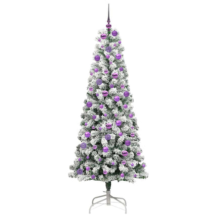Plast Hingad Julgran med 300 LED-lampor Grön och Vit 180 cm