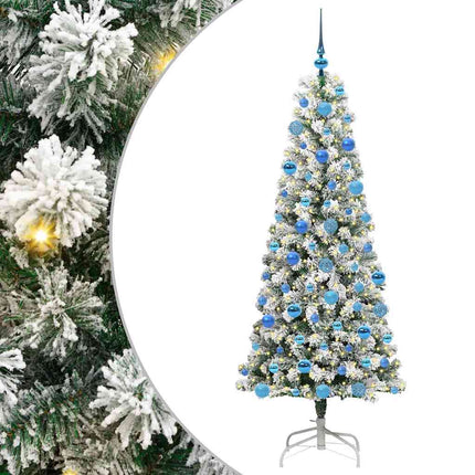 Plast Hingad Julgran med 300 LED-lampor Grön och Vit 180 cm